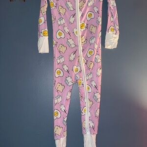 Little Sleepies Pink Breakfast Print Footie